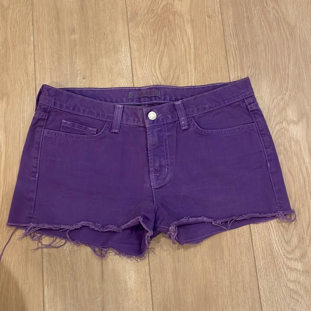 J Brand Purple Denim cutoff shorts
